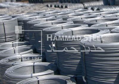 Coil of steel deformed wire in warehouse